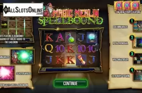 Start Screen. Magic Merlin: Spellbound from Storm Gaming