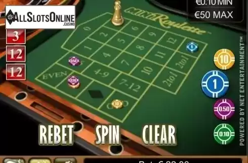 Game Screen. Mini Roulette Low Limit from NetEnt