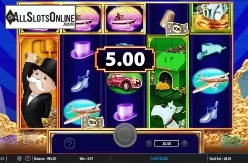 Win screen. Monopoly Big Money Reel from WMS