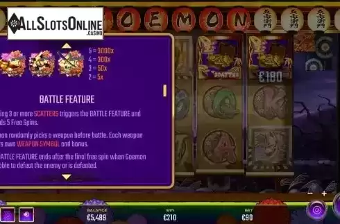 Battle feature screen