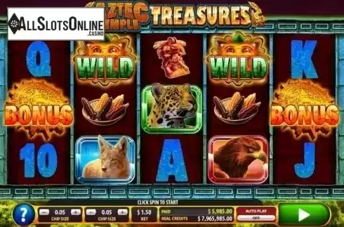 Reel Screen 1. Aztec Temple Treasures from 2by2 Gaming