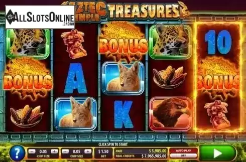Reel Screen 2. Aztec Temple Treasures from 2by2 Gaming