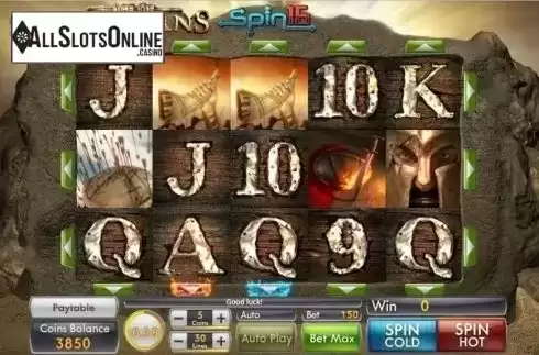 Game Workflow screen. Age of Spartans Spins16 from Genii