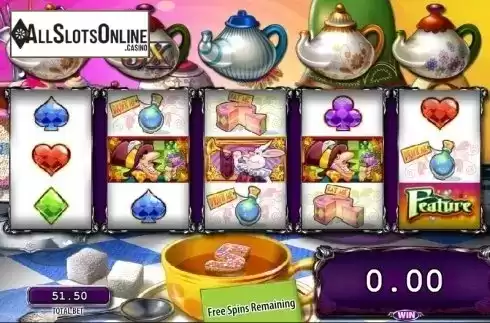 Multiplier screen . Alice & The Mad Tea Party from WMS