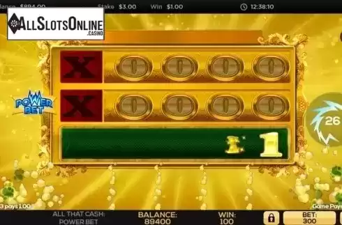 Win Screen 2. All That Cash Power Bet from High 5 Games