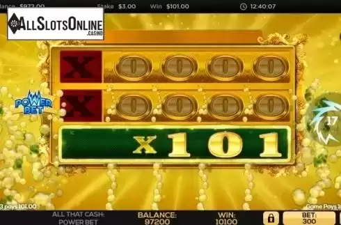 Win Screen 3. All That Cash Power Bet from High 5 Games