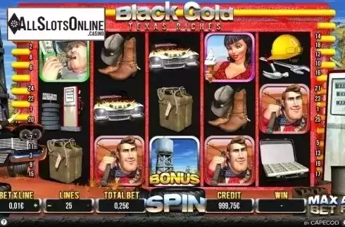 Screen 1. Black Gold Texas Riches from Capecod Gaming