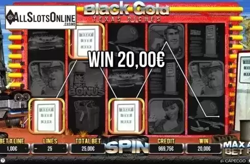 Screen 2. Black Gold Texas Riches from Capecod Gaming