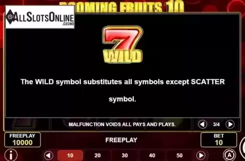 Wild Symbols screen