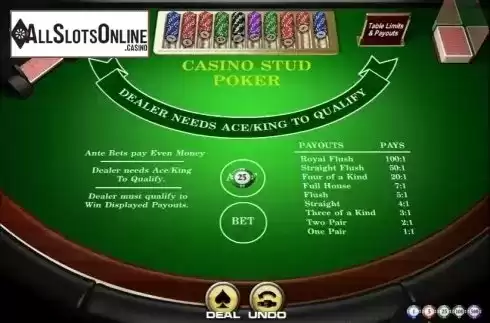 Game Screen 1. Casino Stud Poker (Amaya) from Amaya