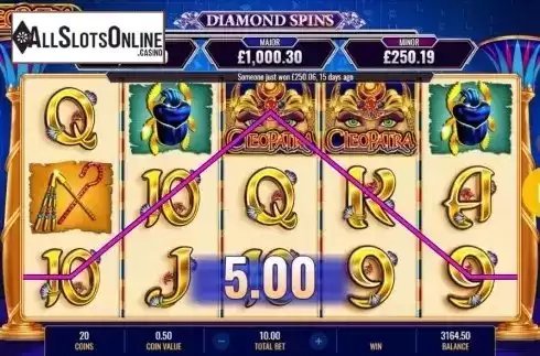 Win Screen. Cleopatra Diamond Spins from IGT