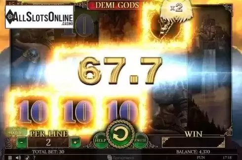 Win Screen. Demi Gods II 15 Edition from Spinomenal