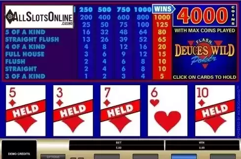 Game Screen. Deuces Wild (Microgaming) from Microgaming