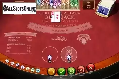 Game Screen 3. Double Attack Blackjack from Playtech