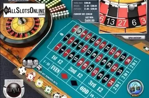 Screen3. European Roulette (Rival) from Rival Gaming