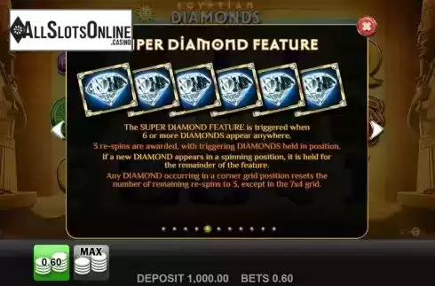 Super diamond feature screen