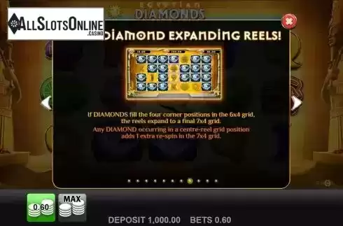 Super diamond expanding reels screen