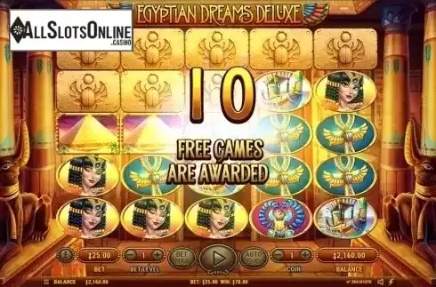 Free spins screen 1. Egyptian Dreams Deluxe from Habanero