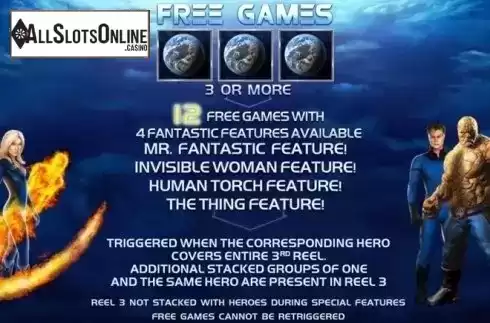 Free Games. Fantastic Four 50 lines from Playtech