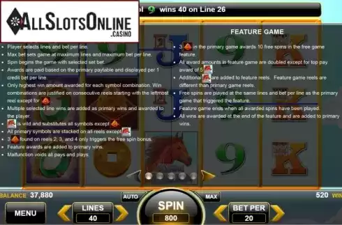 Features 1. Flying Horse (Spin Games) from Spin Games