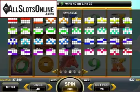 Paylines. Flying Horse (Spin Games) from Spin Games