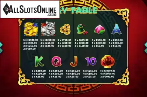 Paytable. Fortune Lions (KA Gaming) from KA Gaming