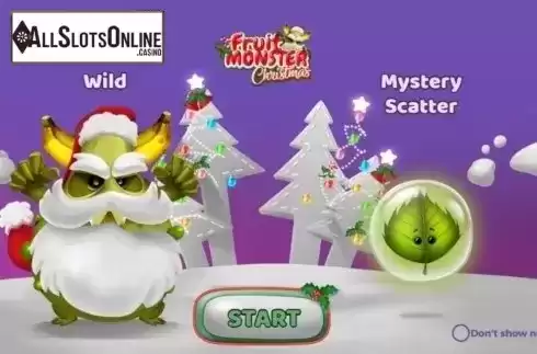 Start Screen. Fruit Monster Christmas from Spinmatic