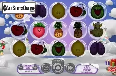 Reel Screen. Fruit Monster Christmas from Spinmatic