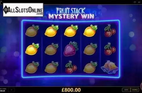 Win Screen. Fruit Stack Mystery Win from Cayetano Gaming