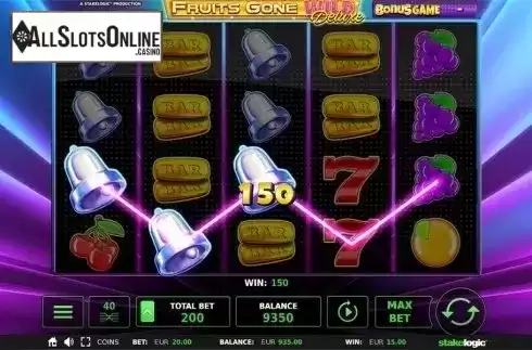 Win screen. Fruits Gone Wild Deluxe from StakeLogic