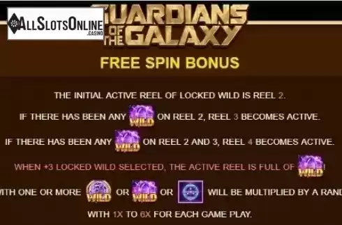 Paytable 1. Guardians of the Galaxy from JDB168