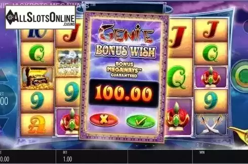 Bonus wish bet screen. Genie Jackpots Megaways from Blueprint