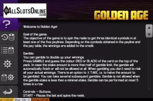Feature screen. Golden Age (Apollo Games) from Apollo Games
