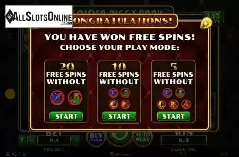Free Spins Mode Choosing Screen