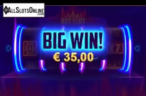 Big win screen. Hot Slot (Cayetano Gaming) from Cayetano Gaming