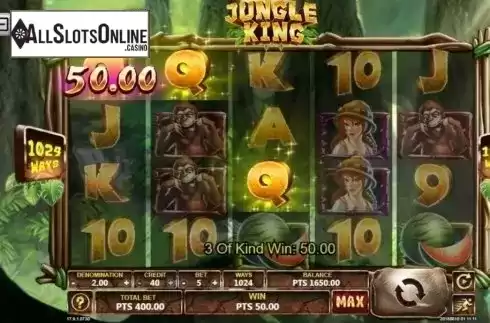 Win screen. Jungle King (Spadegaming) from Spadegaming