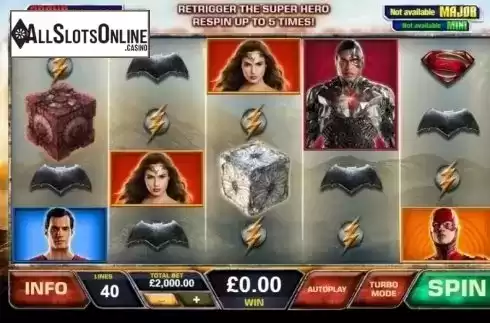 Game Workflow screen. Justice League (Playtech) from Playtech Vikings