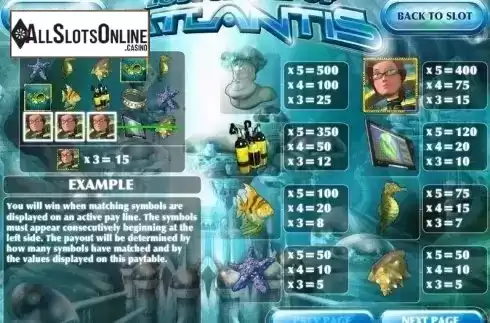 Screen2. Lost Secret of Atlantis from Rival Gaming