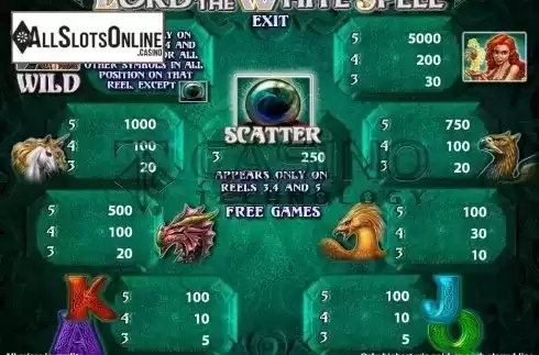Screen4. Lord Of The White Spell from Casino Technology