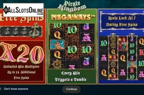 Start Screen. Pirate Kingdom Megaways from IronDog