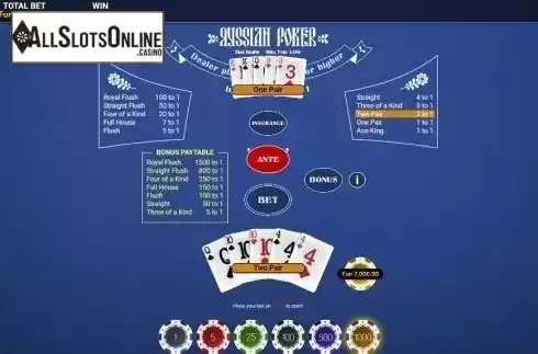 Win screen. Russian Poker (One Touch) from OneTouch