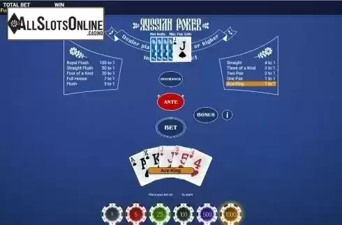 Reel screen. Russian Poker (One Touch) from OneTouch