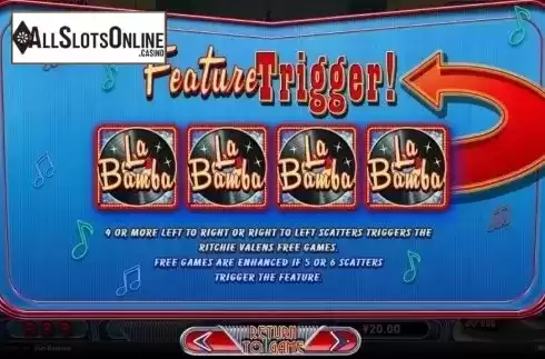 Free Spins. Ritchie Valens LA Bamba from RTG
