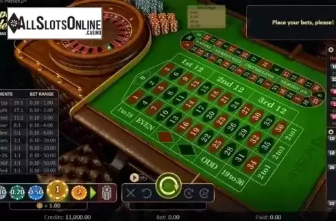 Game Screen 1. Roulette with Track low from Playson