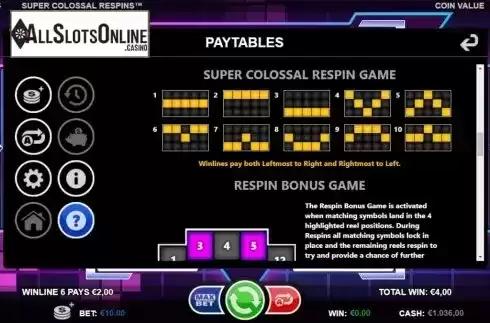 Paylines 2. Super Colossal Respins from Games Inc