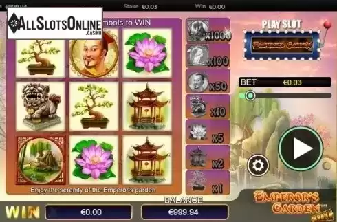 Reel screen. Scratch Emperors Garden from NextGen