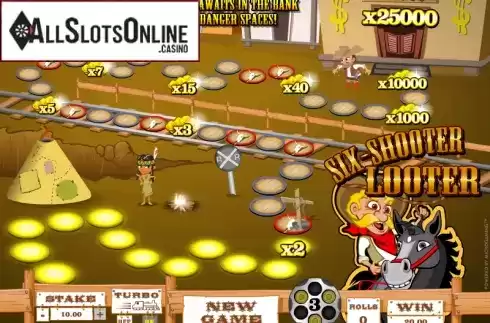 Win screen. Six Shooter Looter Gold from Microgaming