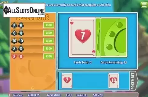 Game workflow screen 2. Slingo Shuffle Roulette from Slingo Originals