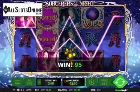 Win screen 1. Sorcerers of the Night from StakeLogic