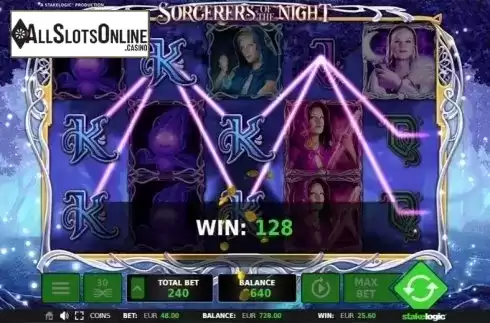 Win screen 2. Sorcerers of the Night from StakeLogic